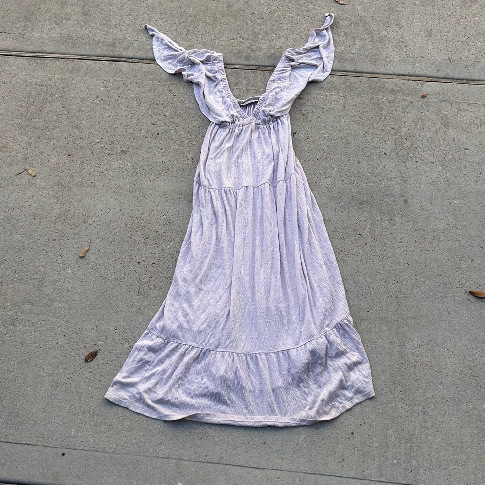 Lavender Ruffle Maxi Dress